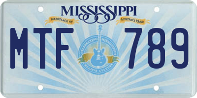 MS license plate MTF789