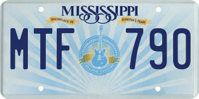 MS license plate MTF790