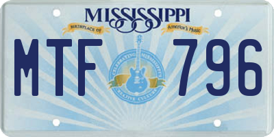 MS license plate MTF796