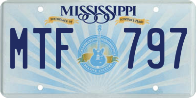 MS license plate MTF797
