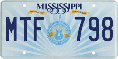 MS license plate MTF798
