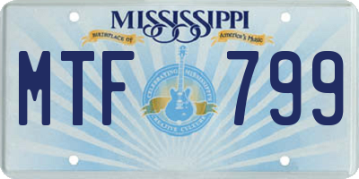 MS license plate MTF799