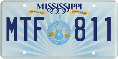 MS license plate MTF811