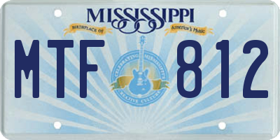 MS license plate MTF812