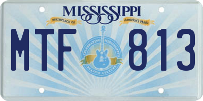 MS license plate MTF813