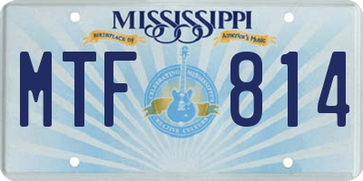 MS license plate MTF814