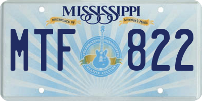 MS license plate MTF822