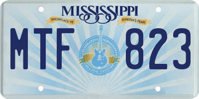 MS license plate MTF823