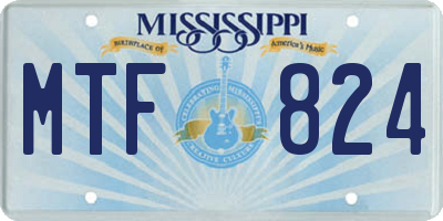 MS license plate MTF824