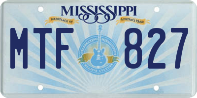 MS license plate MTF827