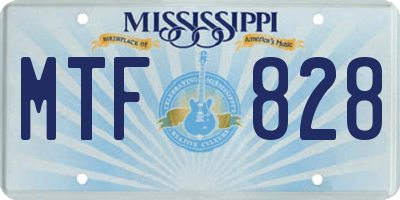 MS license plate MTF828