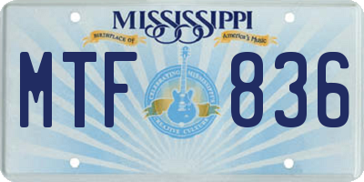 MS license plate MTF836