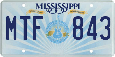 MS license plate MTF843