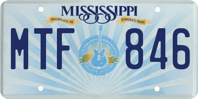 MS license plate MTF846