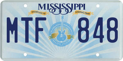 MS license plate MTF848