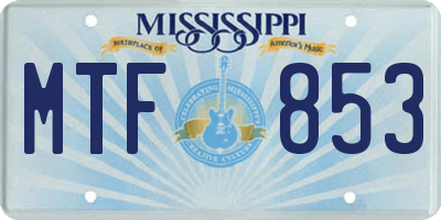 MS license plate MTF853