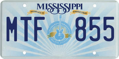 MS license plate MTF855