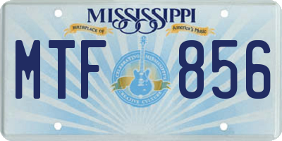 MS license plate MTF856