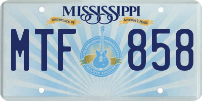 MS license plate MTF858