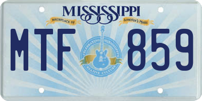 MS license plate MTF859