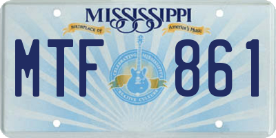MS license plate MTF861