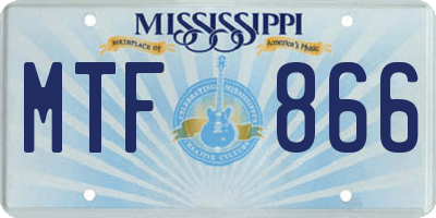 MS license plate MTF866