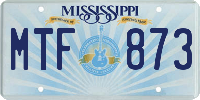 MS license plate MTF873