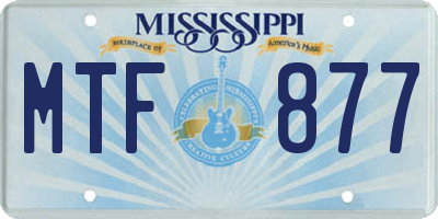 MS license plate MTF877