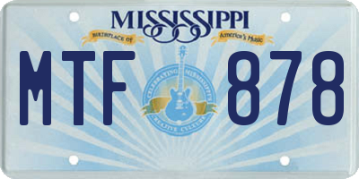 MS license plate MTF878