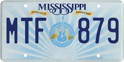 MS license plate MTF879