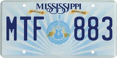 MS license plate MTF883