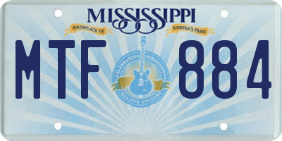 MS license plate MTF884
