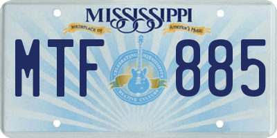 MS license plate MTF885