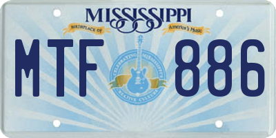 MS license plate MTF886