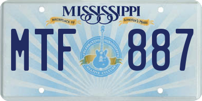 MS license plate MTF887