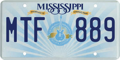 MS license plate MTF889