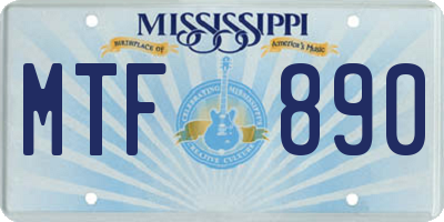 MS license plate MTF890