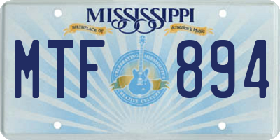 MS license plate MTF894