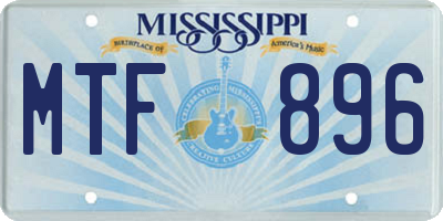 MS license plate MTF896
