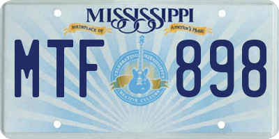 MS license plate MTF898