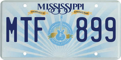 MS license plate MTF899