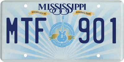 MS license plate MTF901