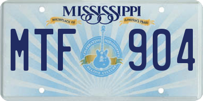MS license plate MTF904