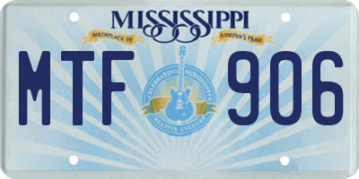 MS license plate MTF906