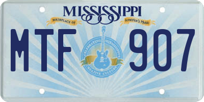 MS license plate MTF907