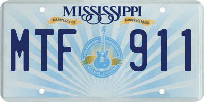 MS license plate MTF911