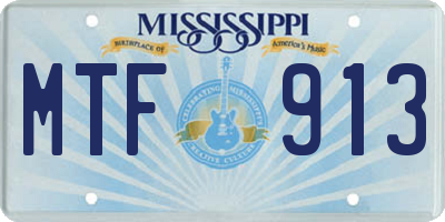 MS license plate MTF913