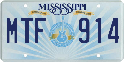 MS license plate MTF914