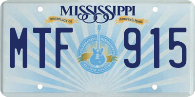 MS license plate MTF915