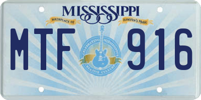 MS license plate MTF916